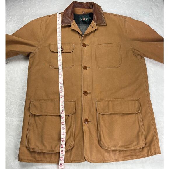 J. Crew Brown Chore Coat Jacket Men's size Small Removable Wool Liner Button up - Picture 5 of 9